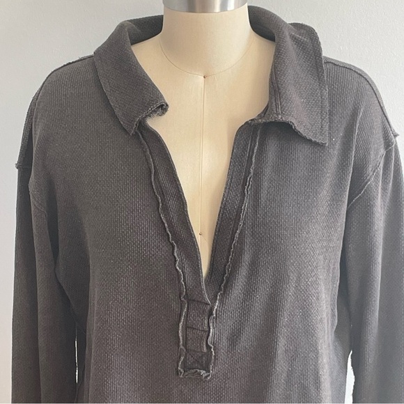 We the Free Anakin Thermal Top for Women- Charcoal- Oversized- Size Small - Picture 8 of 10